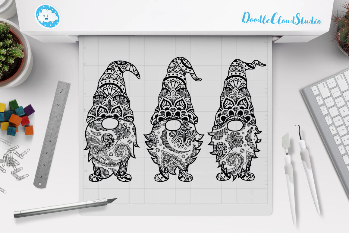 Gnome Mandala Svg Cut Files Gnome Mandala Clipart By Doodle Cloud Studio Thehungryjpeg Com