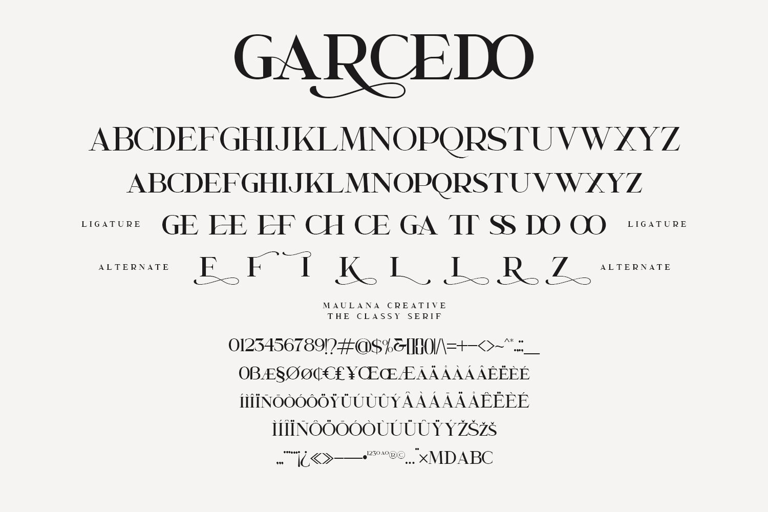 Garcedo Display Serif Font By Maulana Creative Thehungryjpeg Com