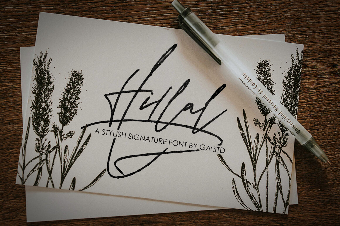 Hillal A Stylish Signature Font By Green Adventure Studio Thehungryjpeg Com