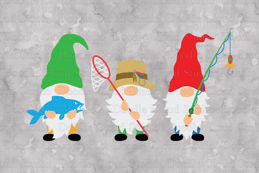 Download Gnome SVG, Fisherman Gnomes SVG, Gnome Clipart. By Doodle Cloud Studio | TheHungryJPEG.com