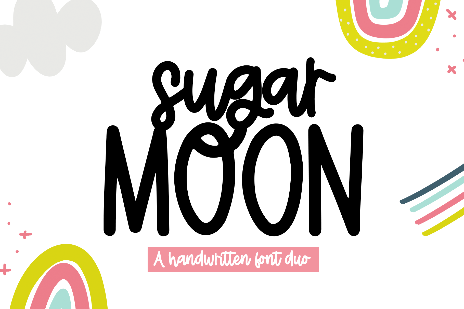 Sugar Moon A Handwritten Print Script Duo By Ka Designs Thehungryjpeg Com