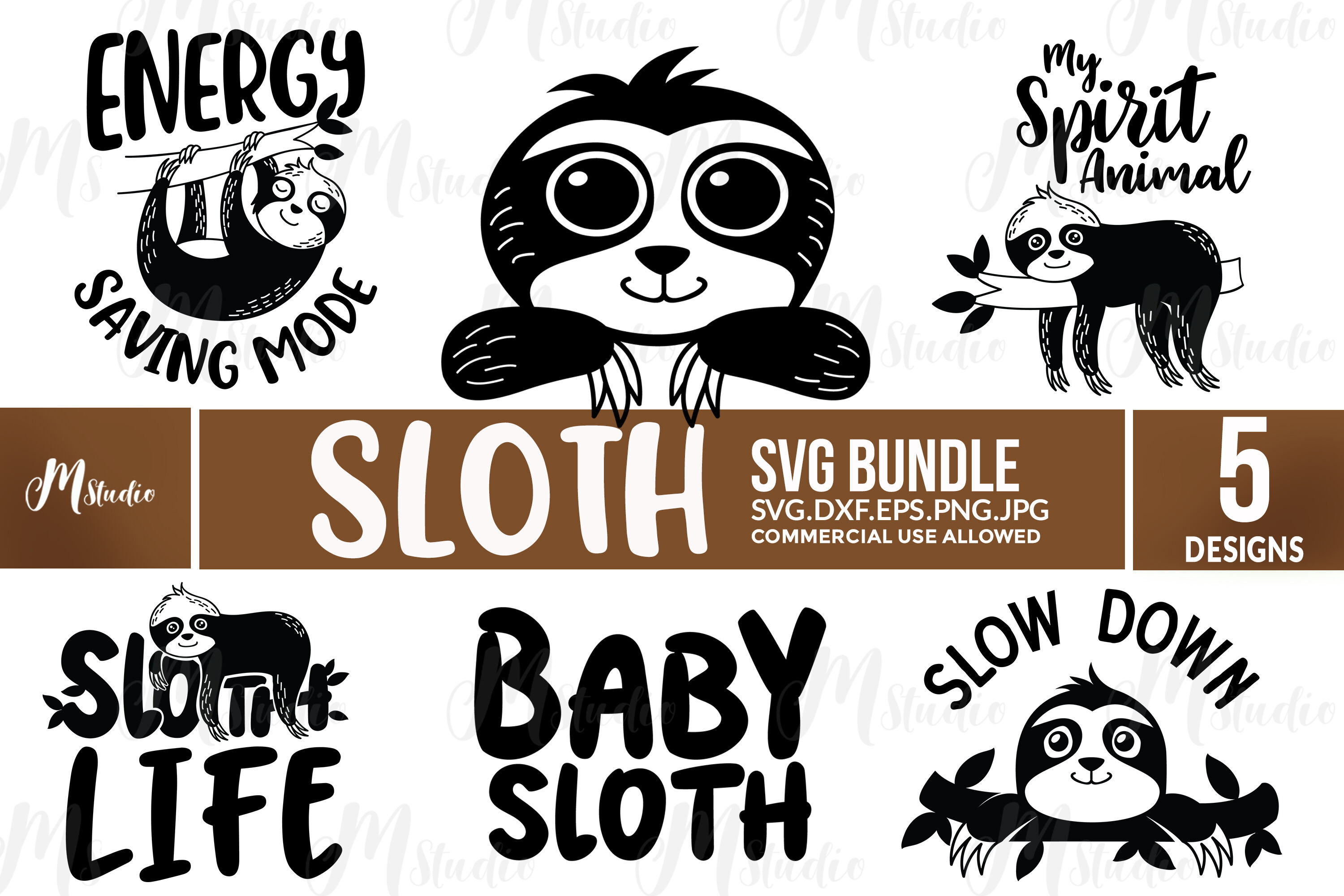 Download Sloth Svg Bundle By Mstudio Thehungryjpeg Com