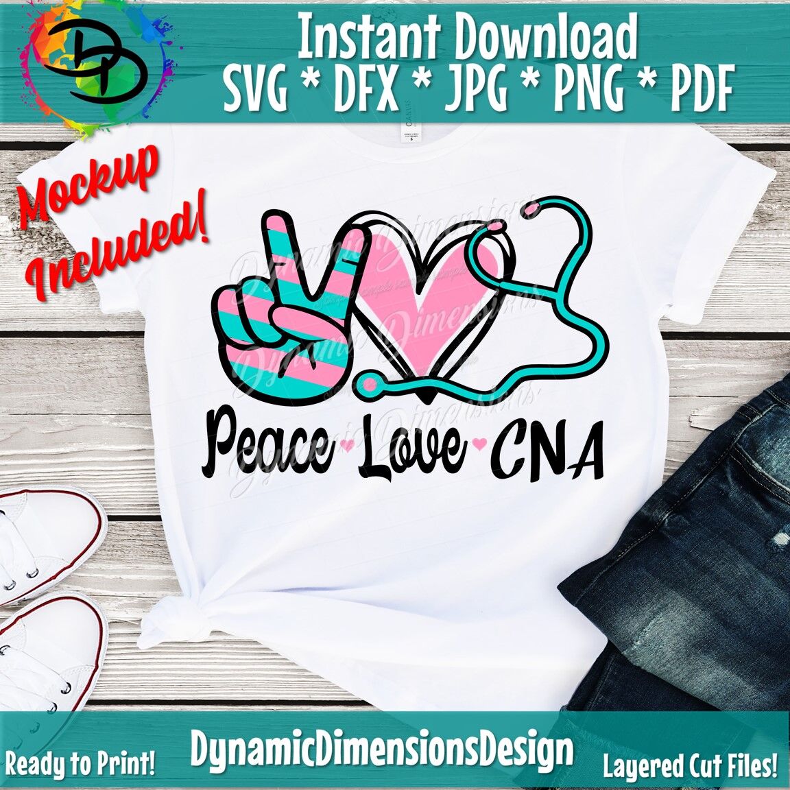 Download Peace Love CNA svg, CNA Sublimation, Nurse svg, Peace Love ...