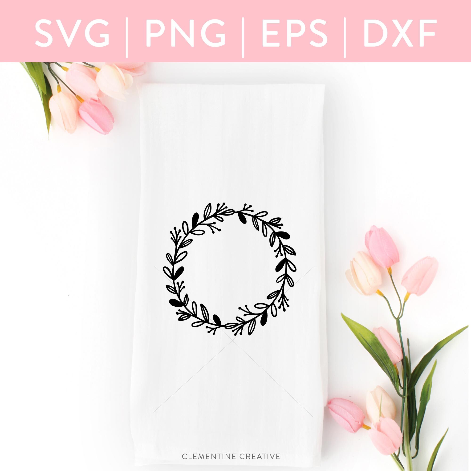 Spring Wreath Svg Cut File Spring Clip Art By Clementine Creative Thehungryjpeg Com