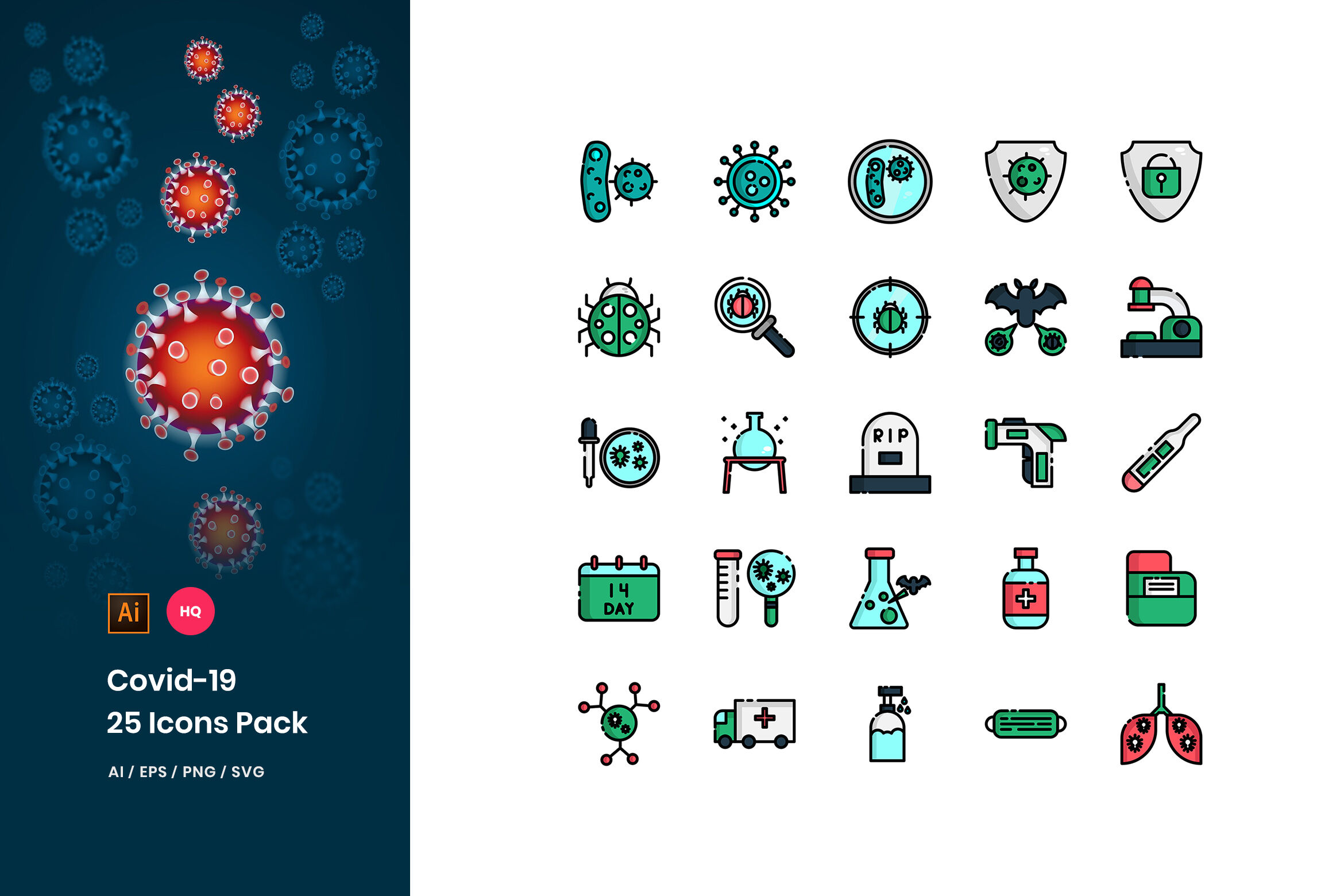 Covid 19 Icons Pack By Stringlabs Thehungryjpeg Com