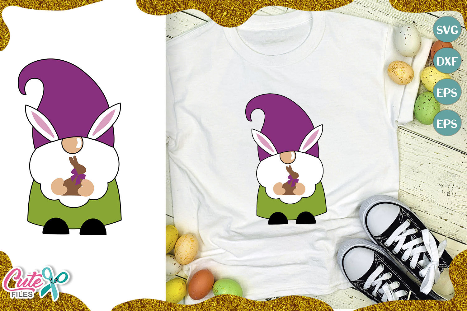 Download Easter gnome with chocolate rabbit svg file for crafter By ...