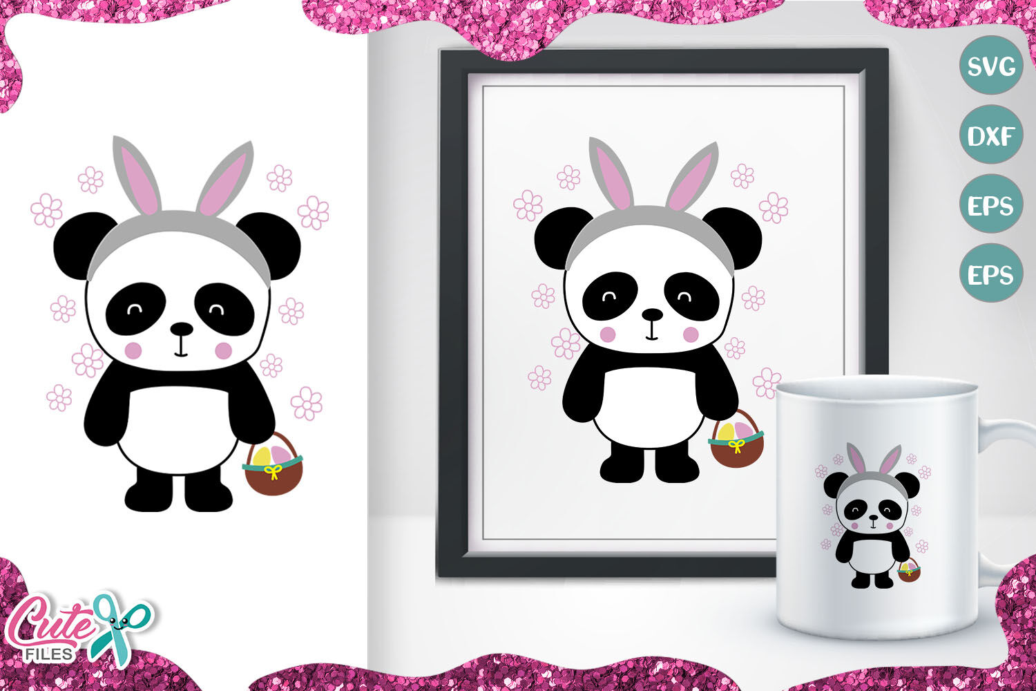 Download Easter Panda mini bundle svg file for crafter By Cute Files | TheHungryJPEG.com