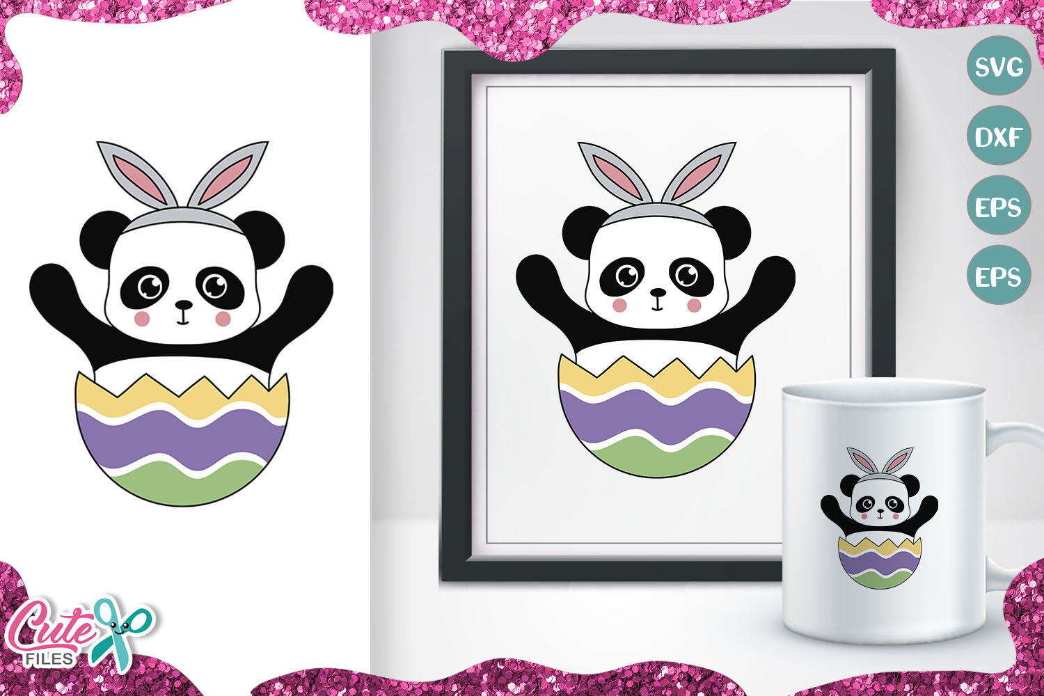 Download Easter Panda mini bundle svg file for crafter By Cute Files | TheHungryJPEG.com