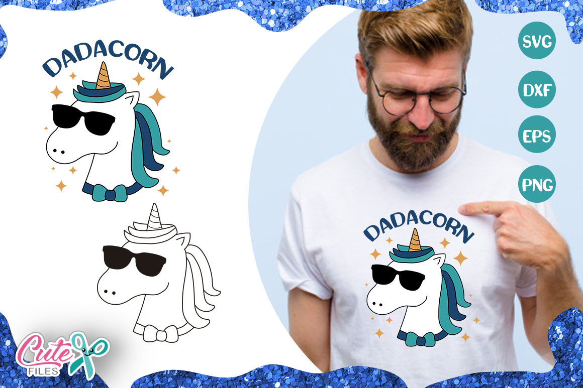 Download DADACORN, dad unicorn face svg cut file By Cute Files | TheHungryJPEG.com