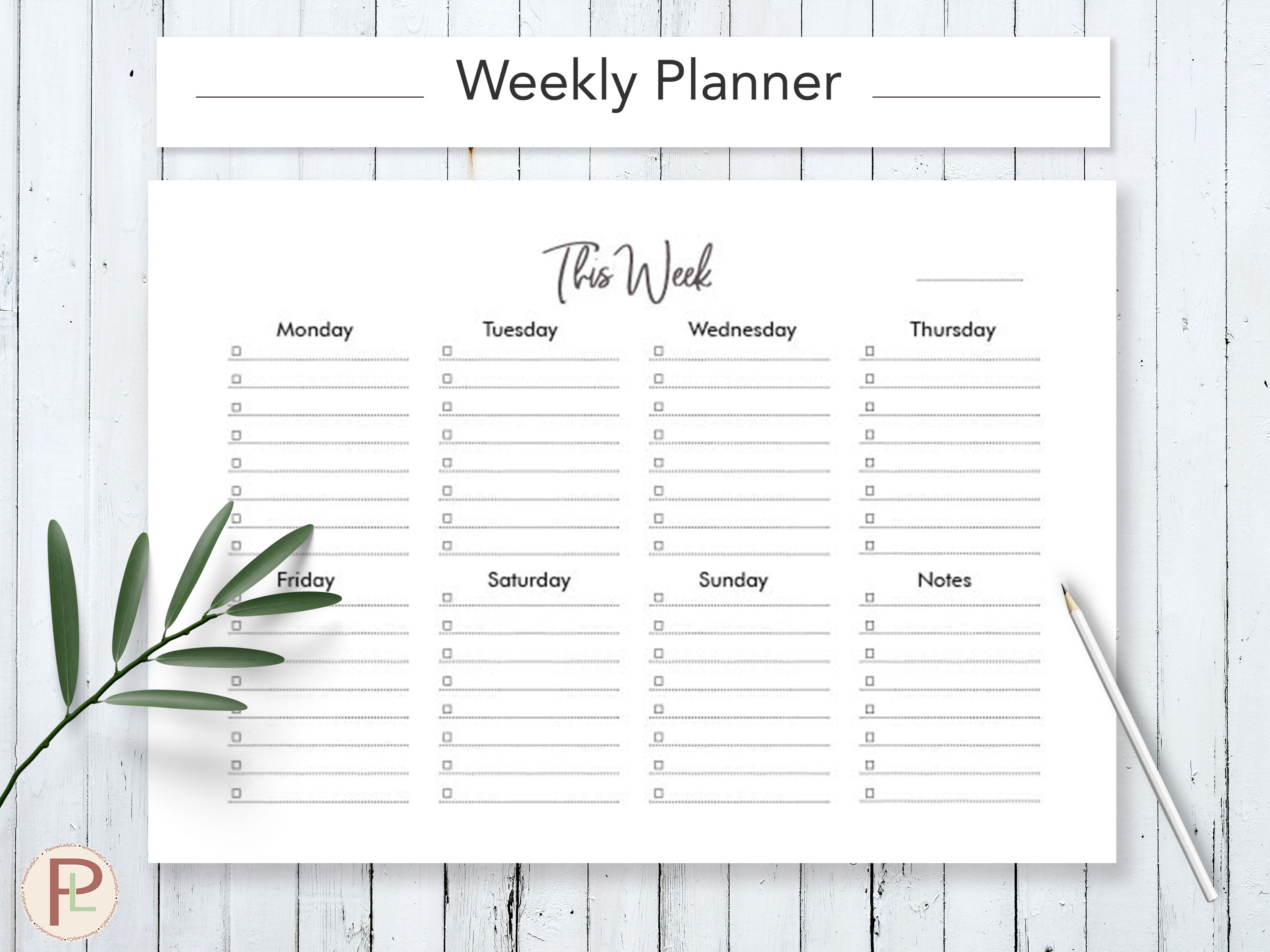 Weekly Task Planner Printable By TheHungryJPEG