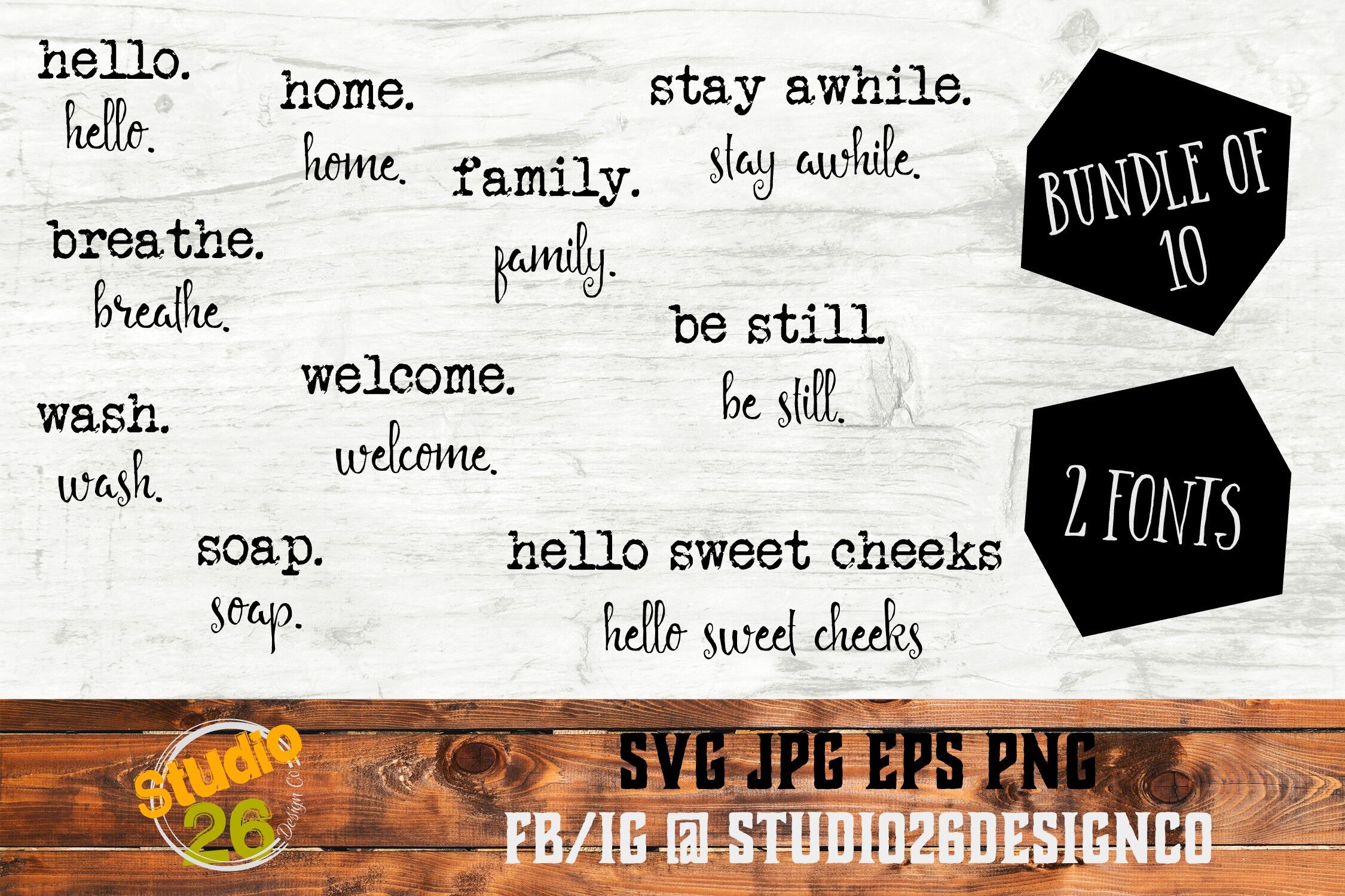 Farmhouse Words Bundle Of Bundles 40 Options Svg Png Eps By Studio 26 Design Co Thehungryjpeg Com