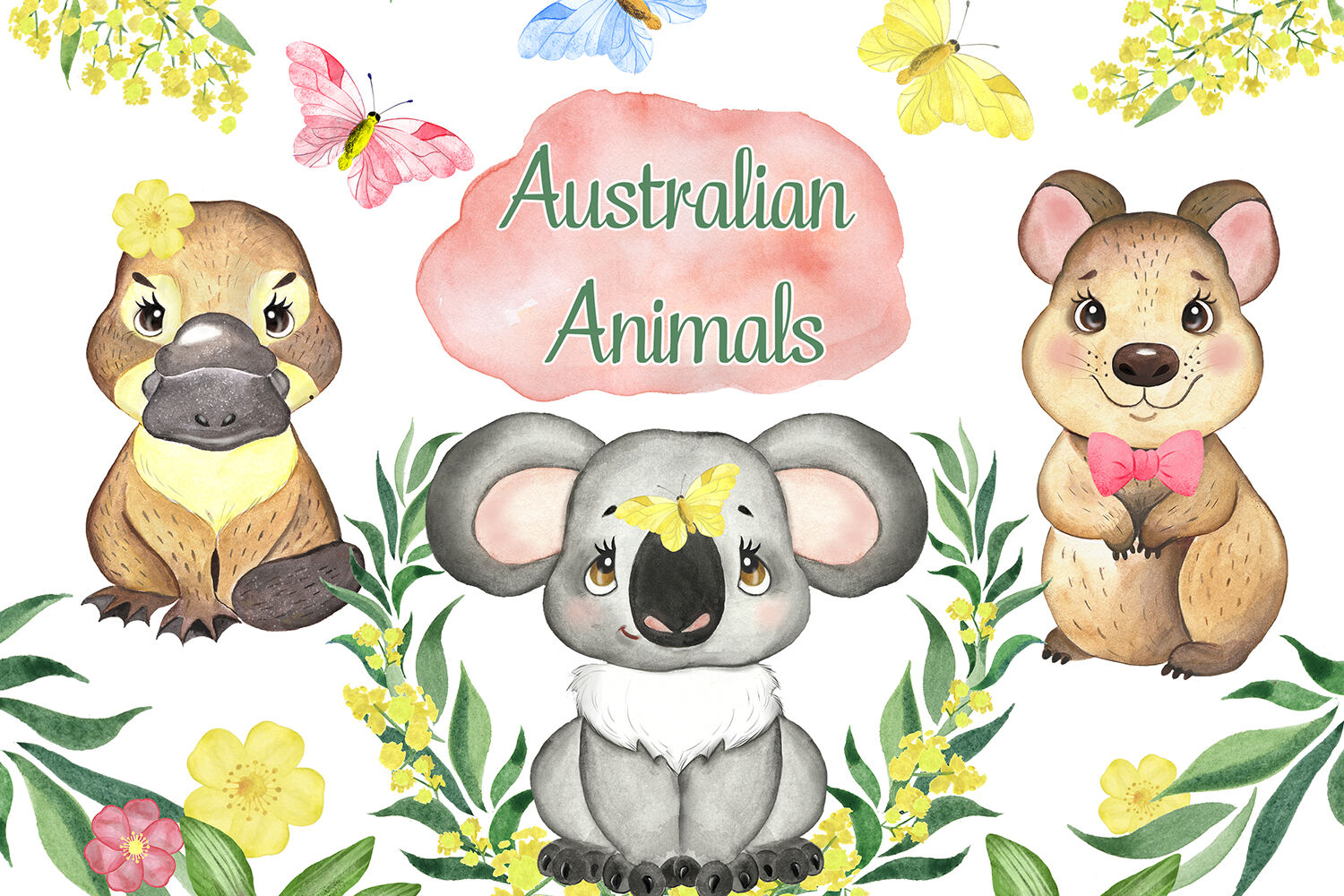 Australian animals clipart. Koala clipart. Watercolor baby animal By  Evgeniia Grebneva Painting | TheHungryJPEG