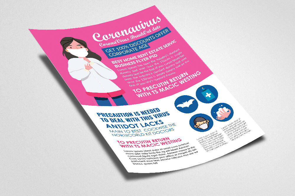 Coronavirus Precaution Flyer Poster Template By Designhub Thehungryjpeg Com