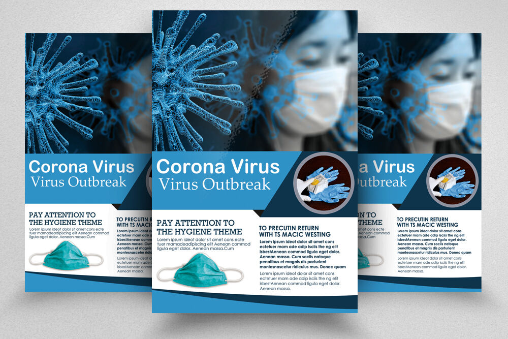 Corona Virus Initiatives Flyer Poster Template By Designhub Thehungryjpeg Com