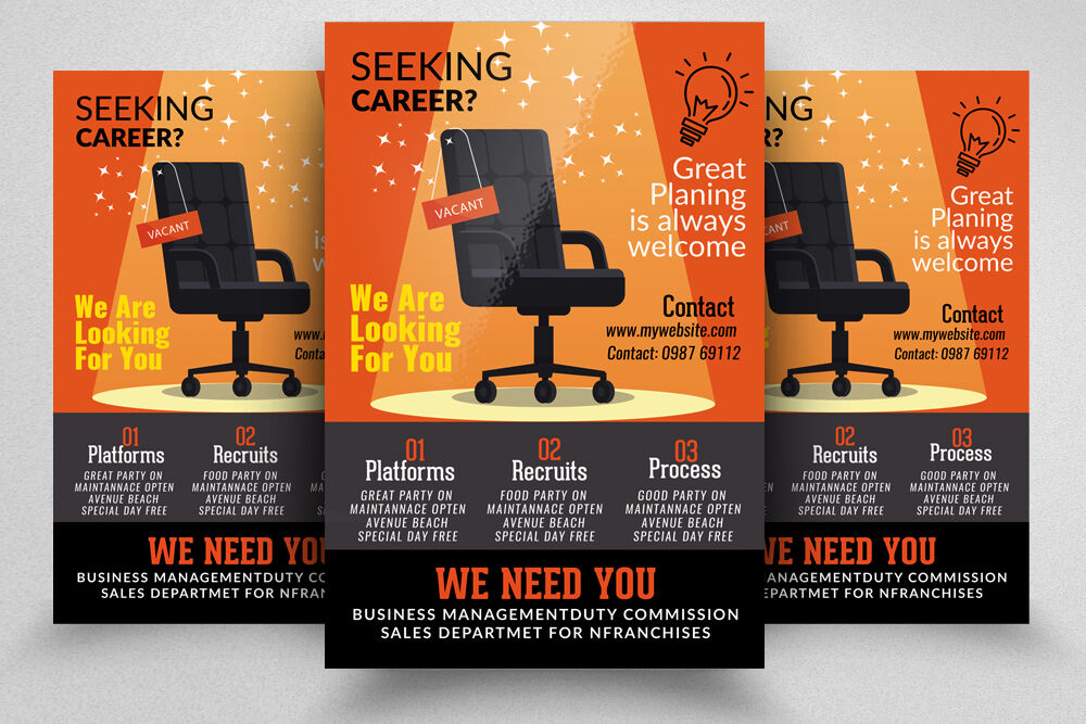 Job Vacancy Flyer Poster By Designhub Thehungryjpeg Com