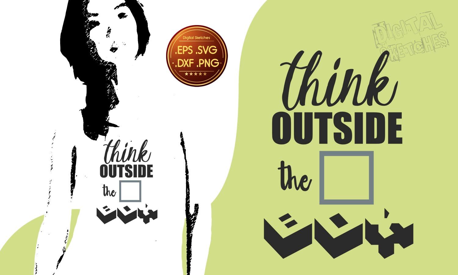 Download Saying Svg Think Outside The Box Vector Graphic Clipart Quote Art By Digital Sketches Thehungryjpeg Com