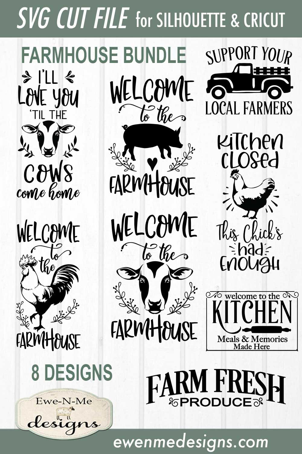 Farmhouse Bundle - Farm Animals - SVG By Ewe-N-Me Designs | TheHungryJPEG