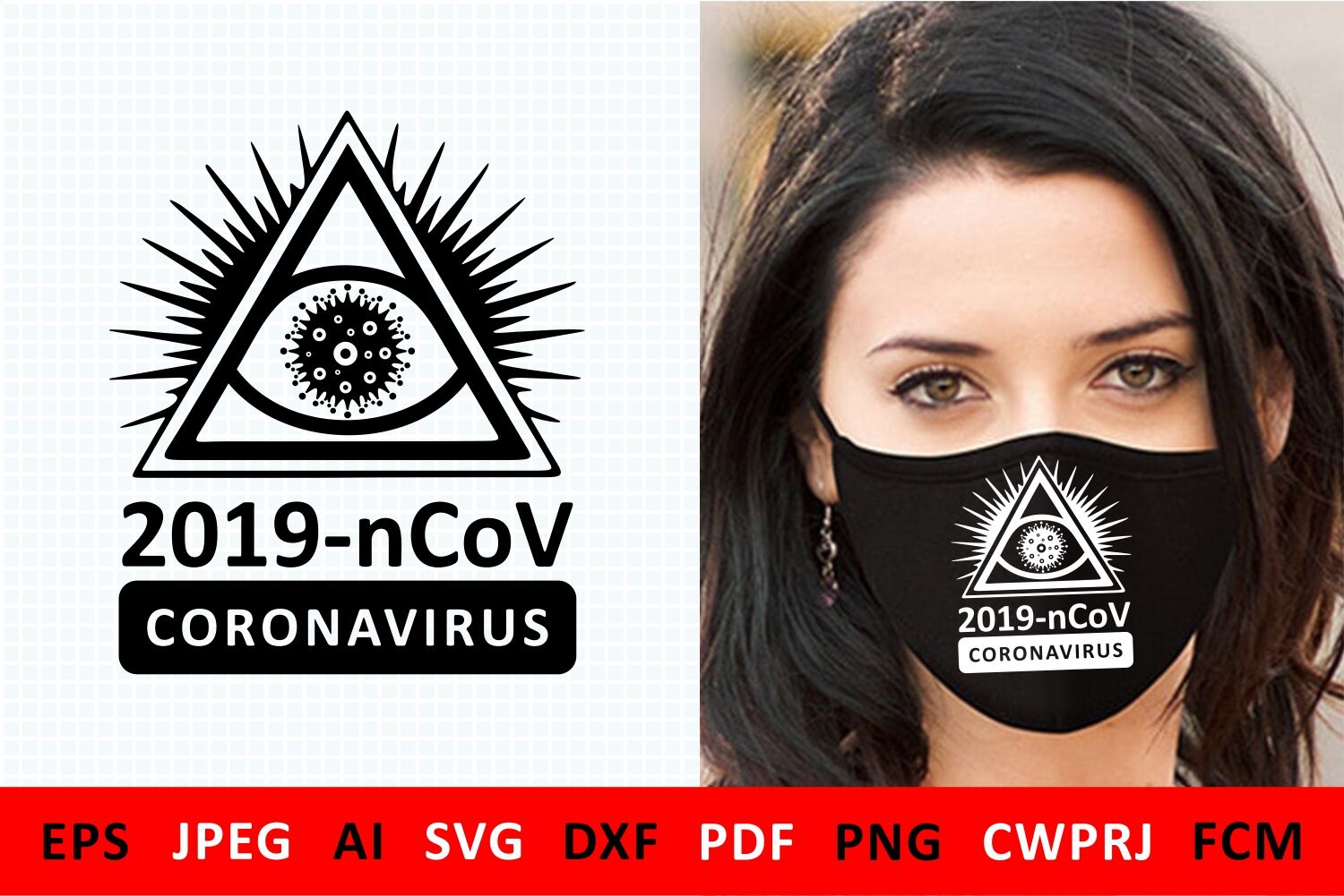 Svg Covid 19 Coronavirus 2019 Ncov For Diy Mask For Volunteers By Zoya Miller Svg Thehungryjpeg Com