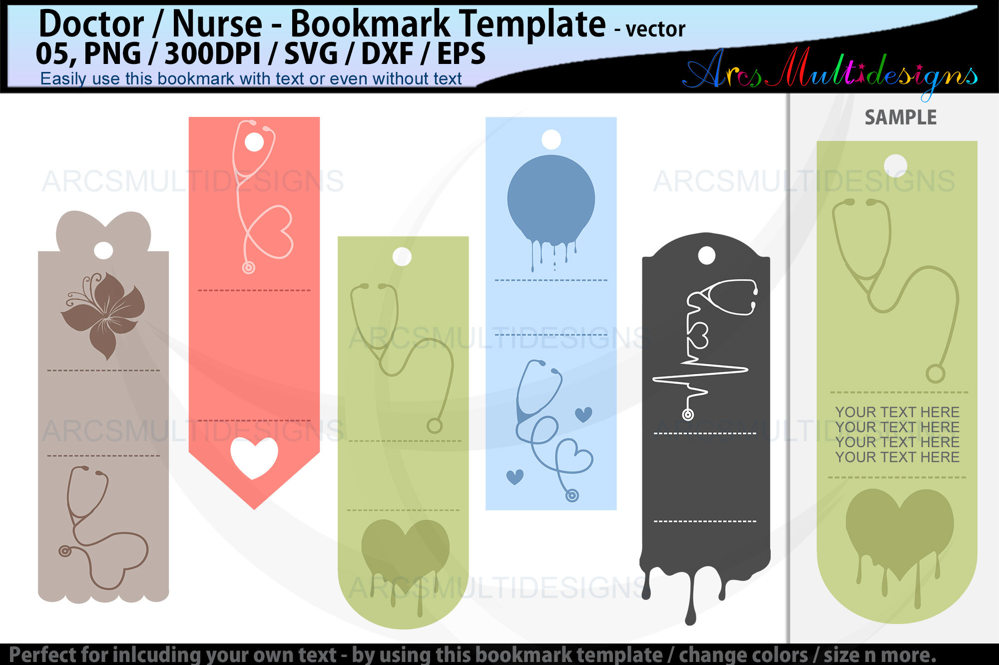 Doctor Bookmarks Nurse Bookmarks By Arcsmultidesignsshop Thehungryjpeg Com