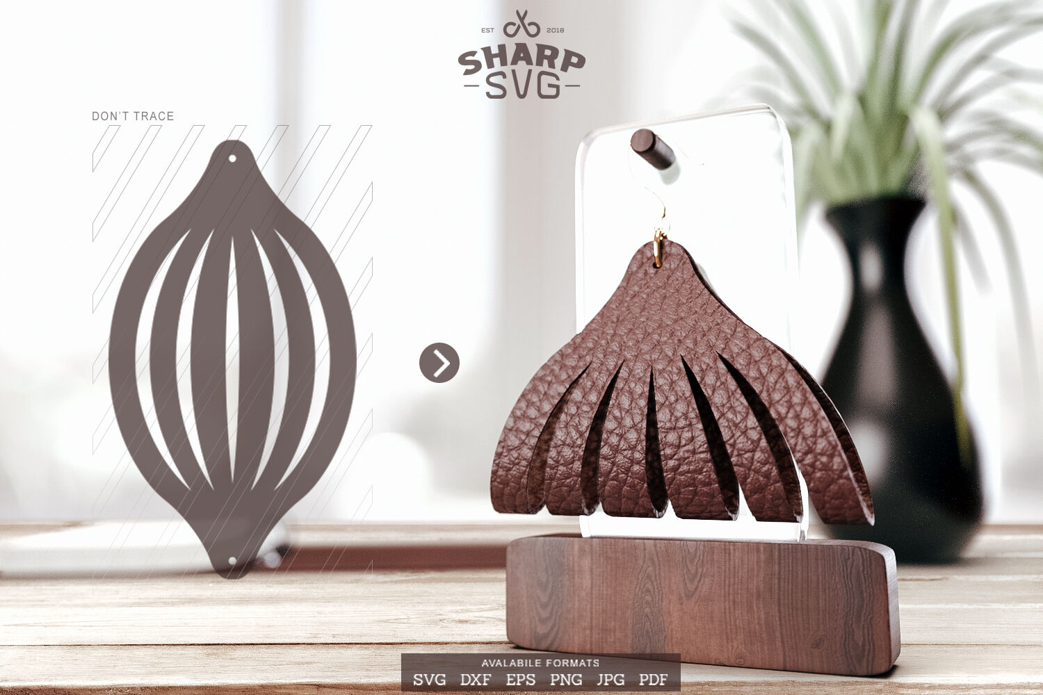 Folded Earring SVG Leather Twisted Earrings Cut Template By SharpSVG