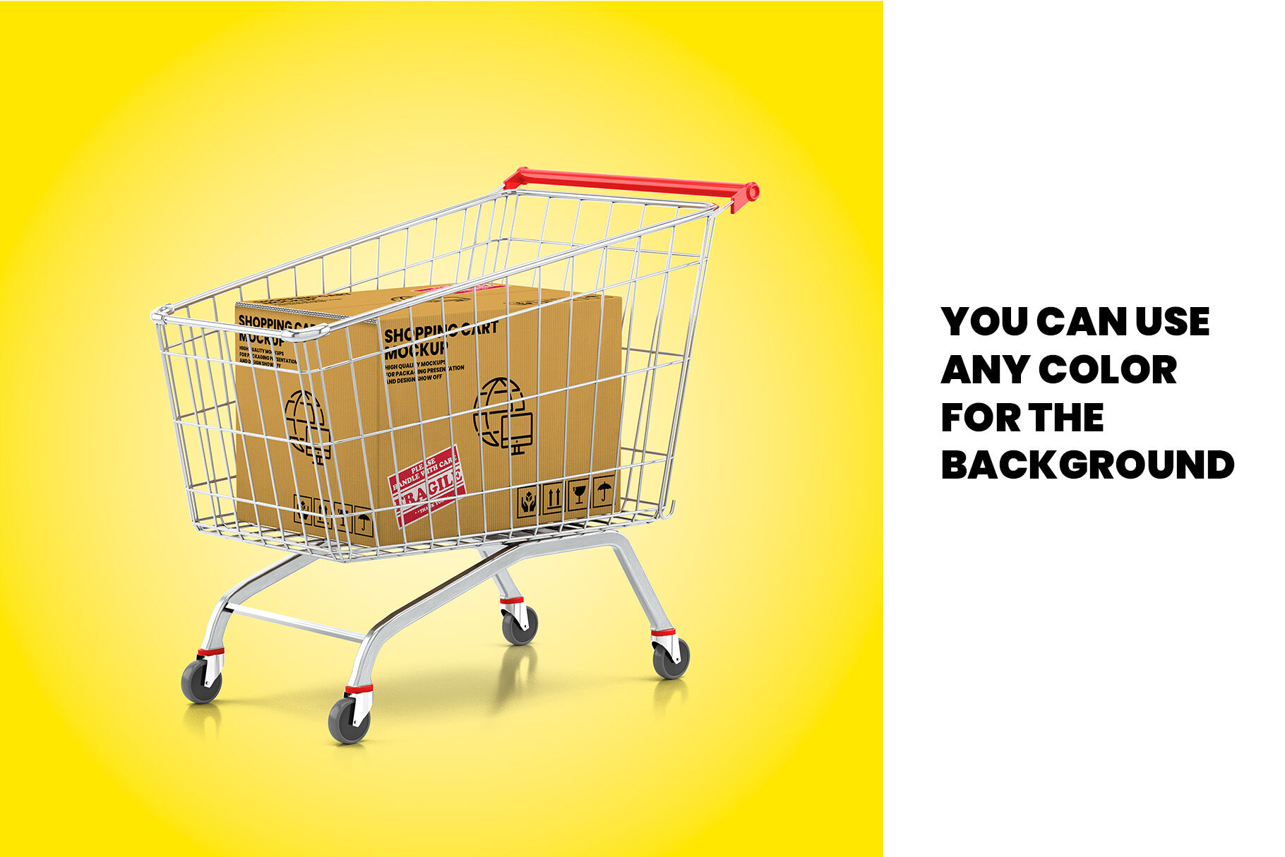 Download Shopping Cart With Kraft Box Mockup By Illusiongraphic | TheHungryJPEG.com