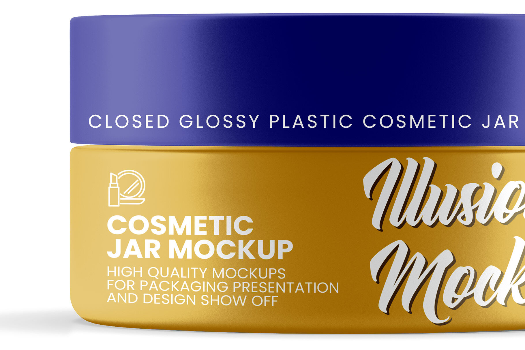Download Closed Glossy Plastic Cosmetic Jar Mockup By Illusiongraphic Thehungryjpeg Com