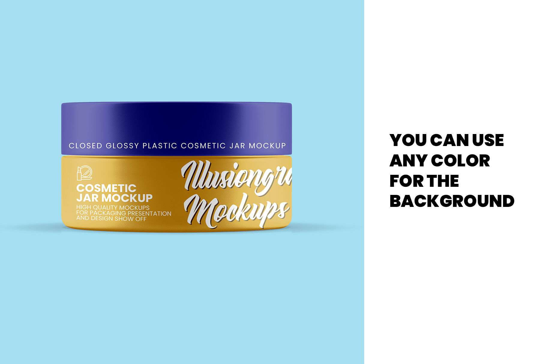 Download Closed Glossy Plastic Cosmetic Jar Mockup By Illusiongraphic Thehungryjpeg Com PSD Mockup Templates