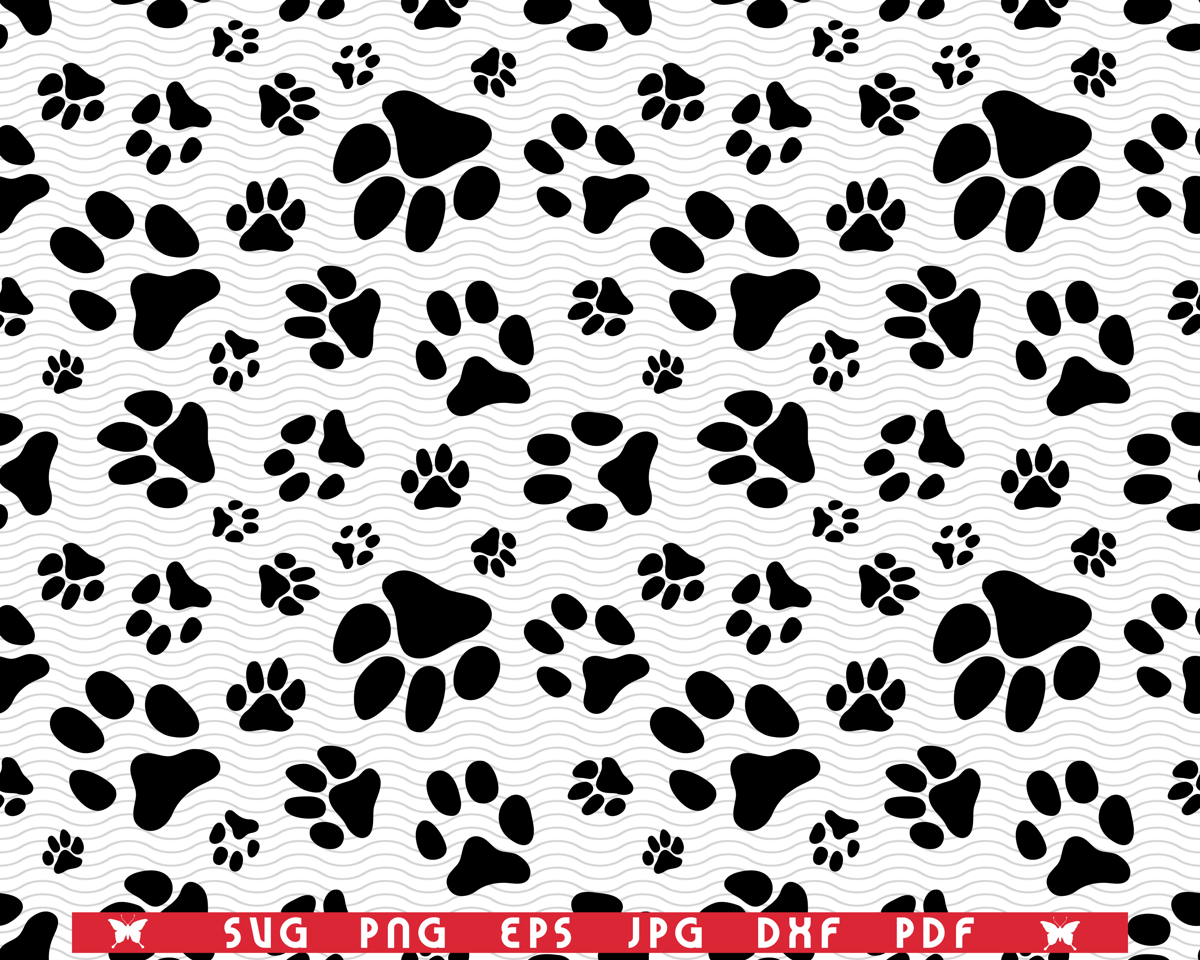 130 Dog Paw Pattern Download Free SVG Cut Files Freebies PicartSVG