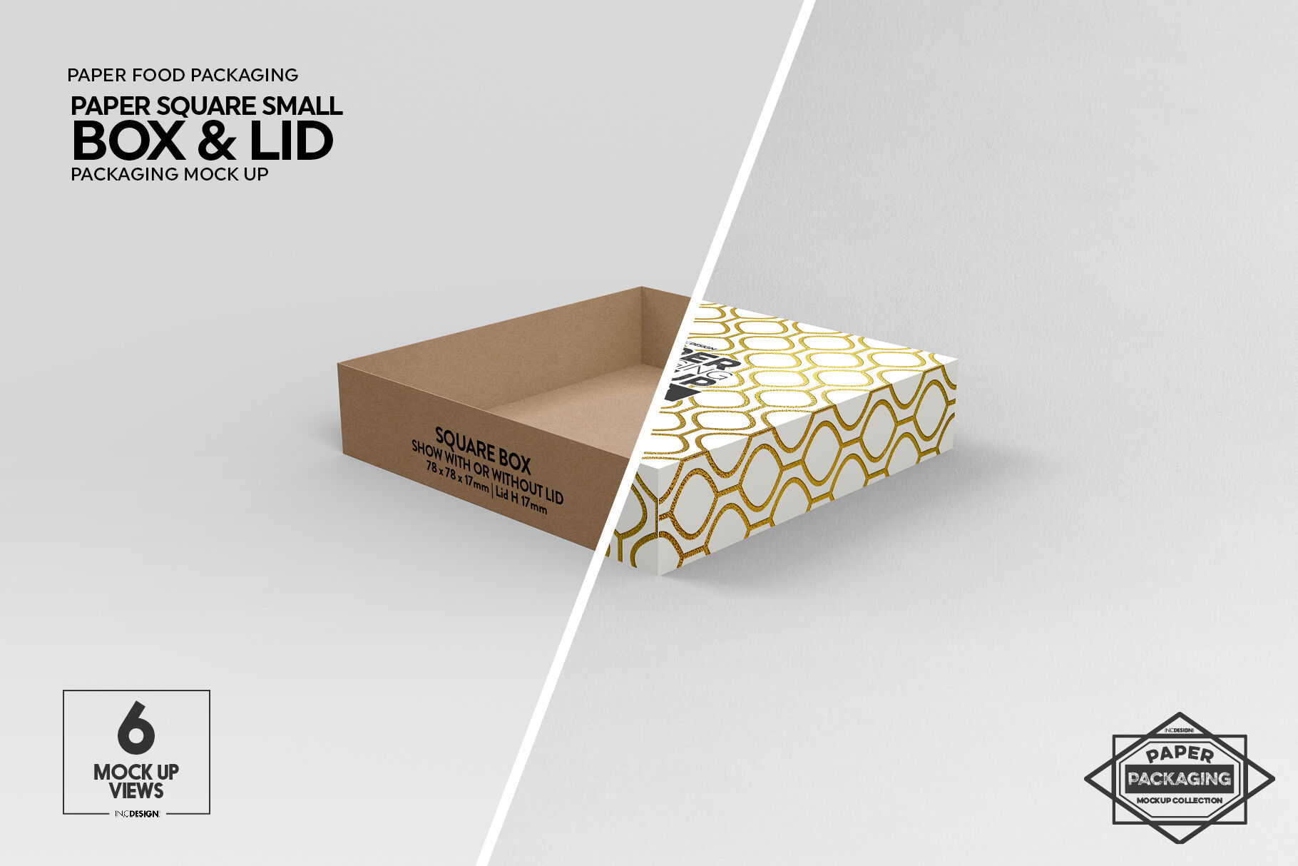 Download Small Square Paper Box&Lid Mockup By INC Design Studio | TheHungryJPEG.com