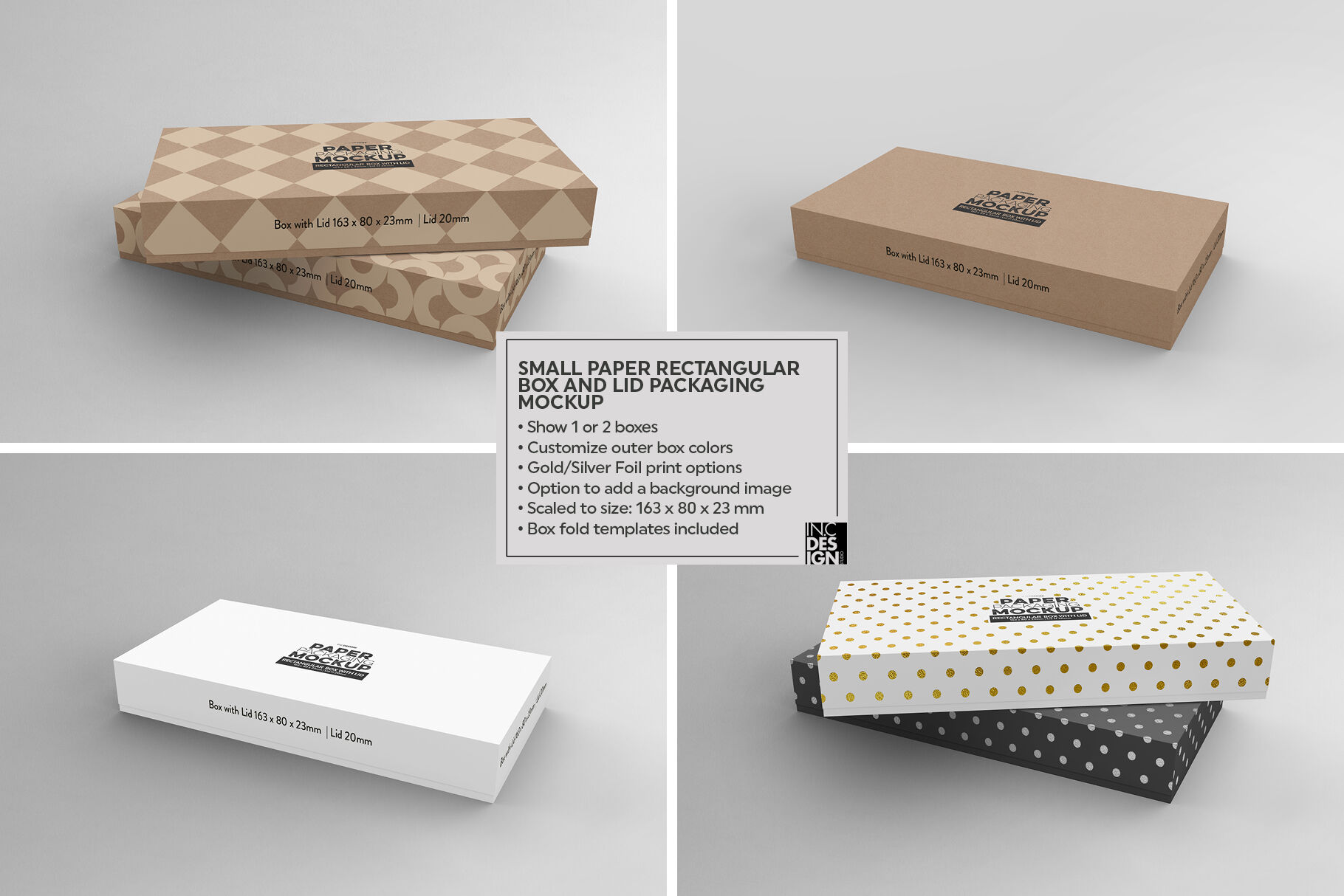 Small Rectangular Box & Lid Mockup By INC Design Studio
