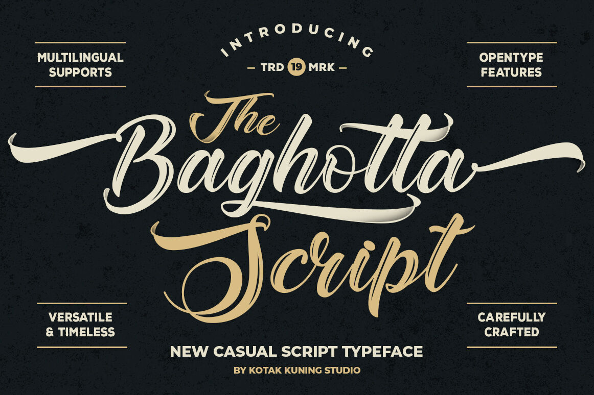 The Baghotta Script By Kotak Kuning Studio Thehungryjpeg Com