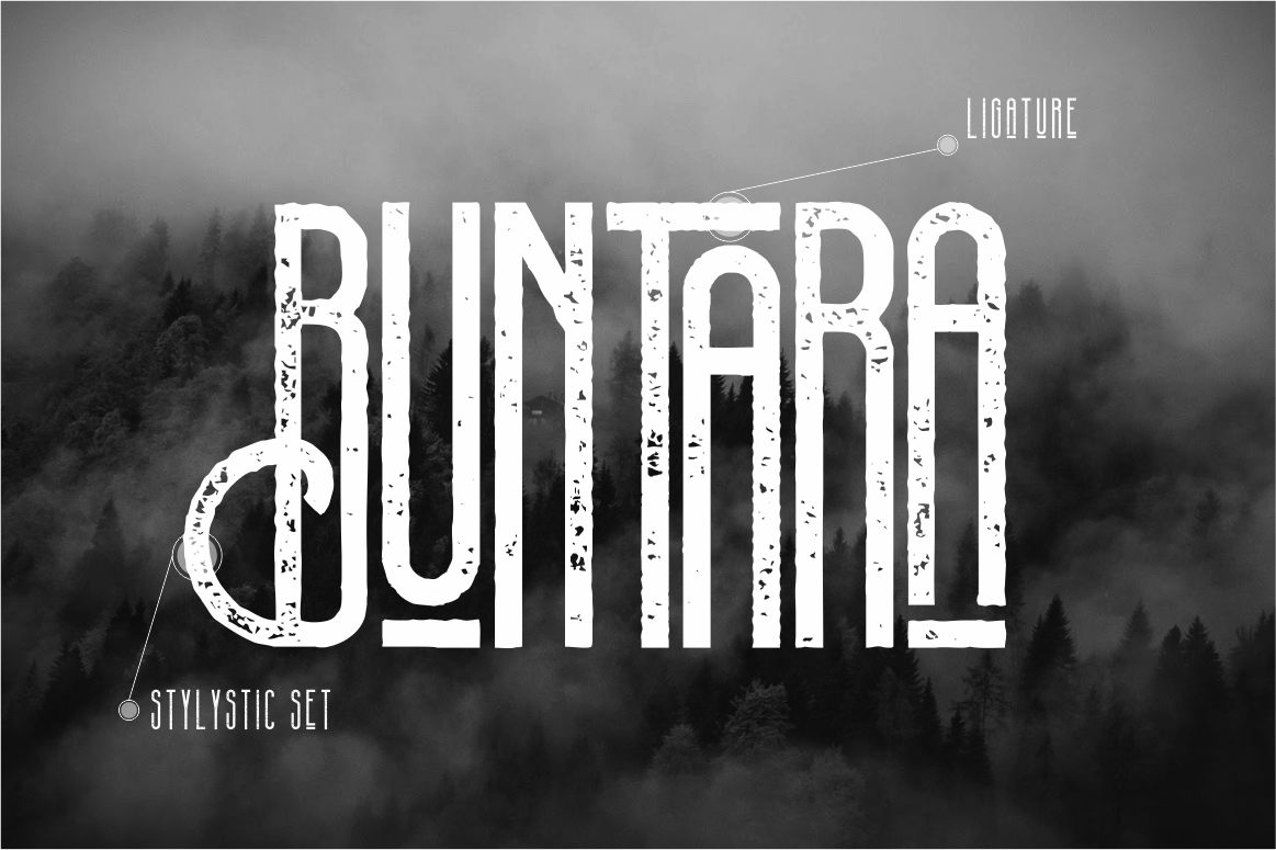 Buntara Typeface By Aksara Typefoundry | TheHungryJPEG