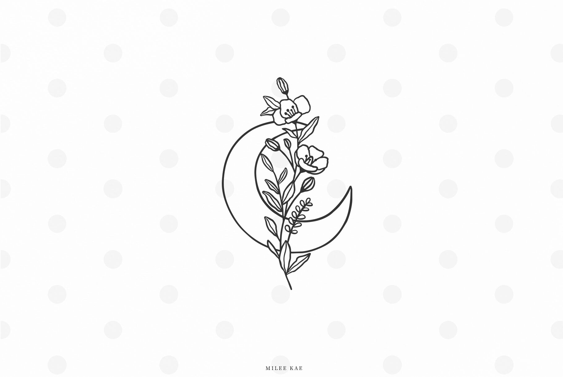 Moon With Flowers Svg Cut File By Mileekae Thehungryjpeg Com,Weed Images
