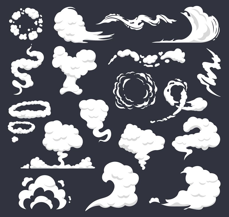 Cartoon Smoke Comic Clouds Steaming Smoke Flows Steam Explosion Clo By Winwin Artlab Thehungryjpeg Com