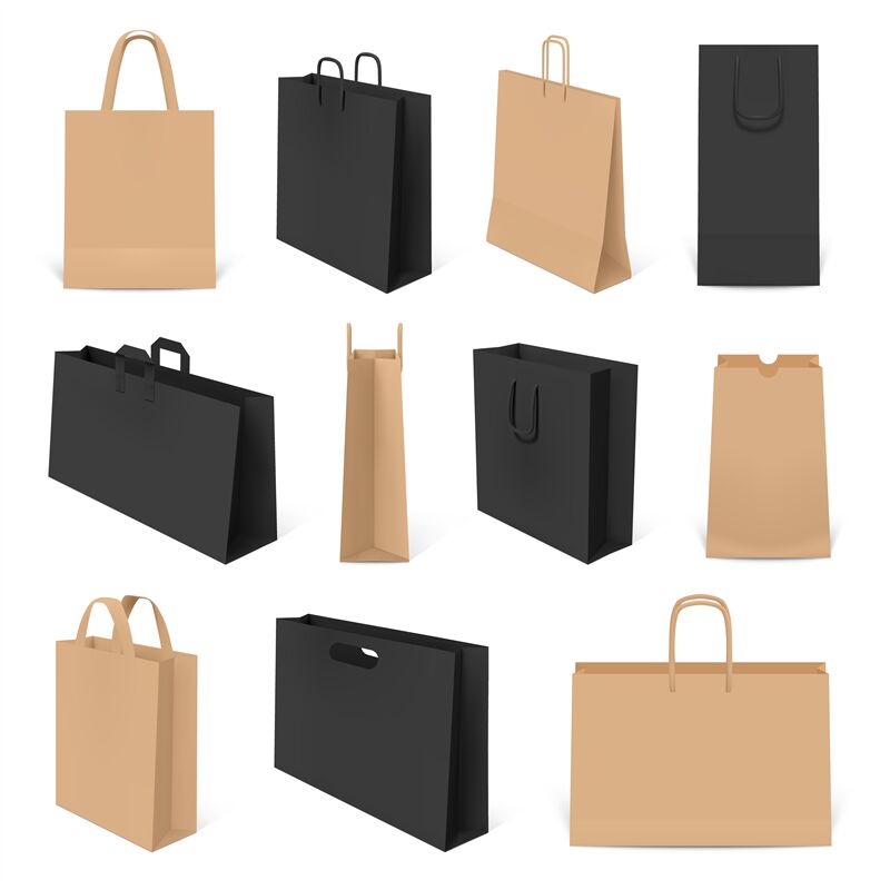 Download Realistic shopping bags. Paper 3d bag mockup, craft ...
