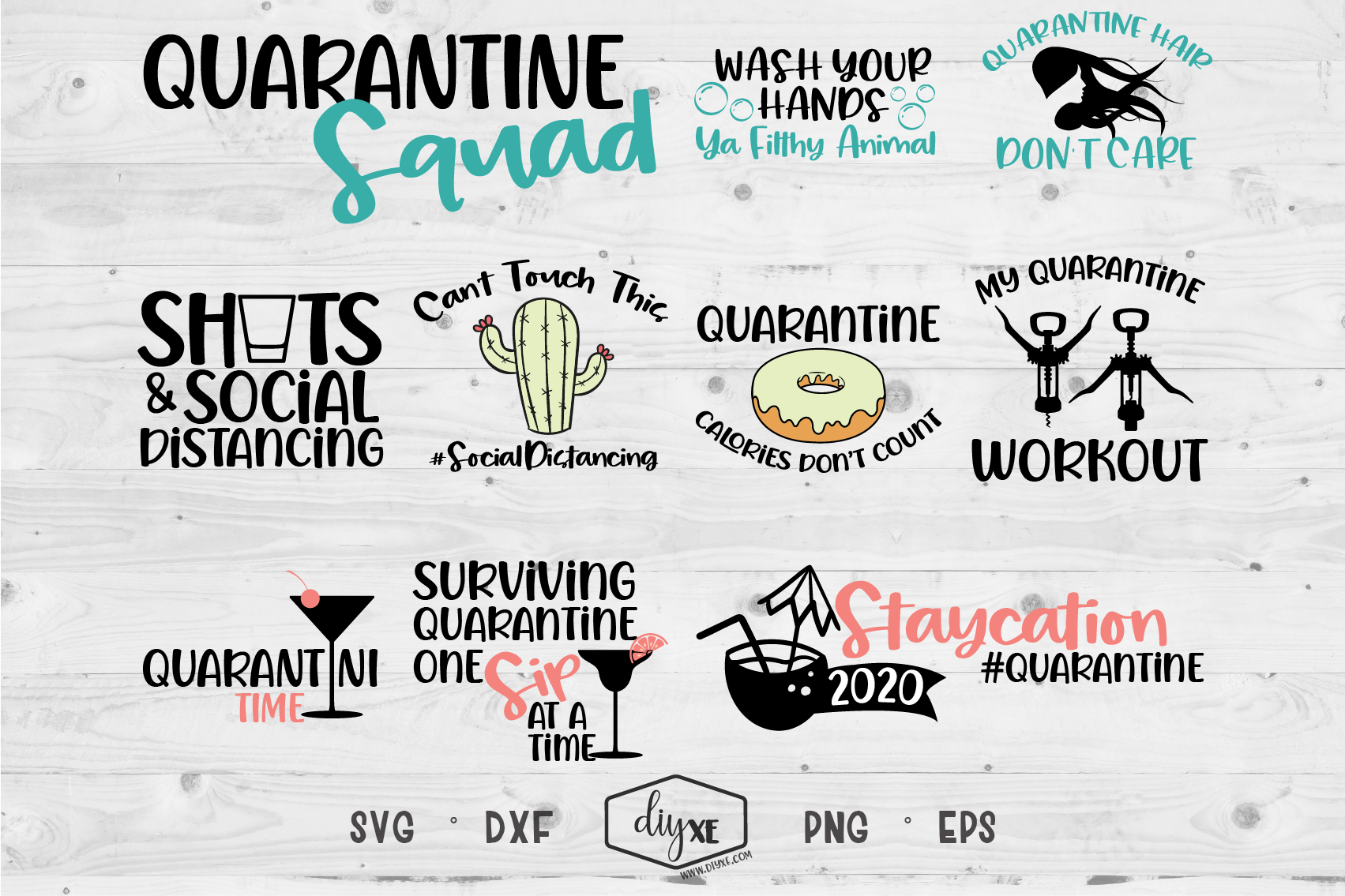 Quarantine Squad A Collection Of Quarantine Svg Cut Files By Diyxe Thehungryjpeg Com