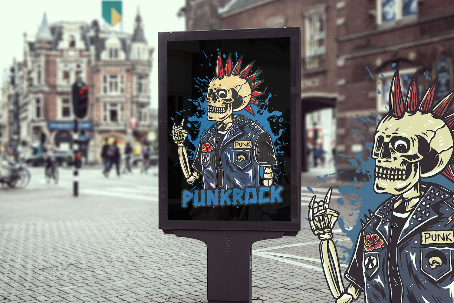 Punk Rock T-Shirt Design Template By StringLabs | TheHungryJPEG