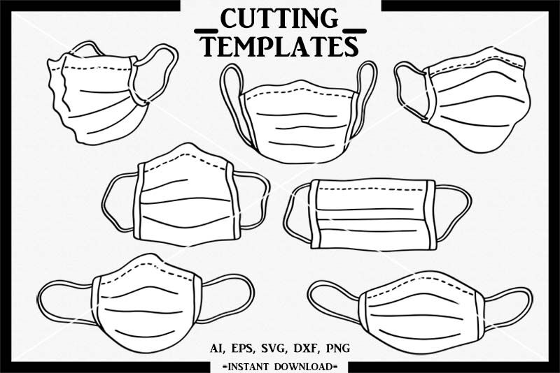 Download Face Mask, Hand Drawn, Silhouette, Cricut, Cut File, DXF ...