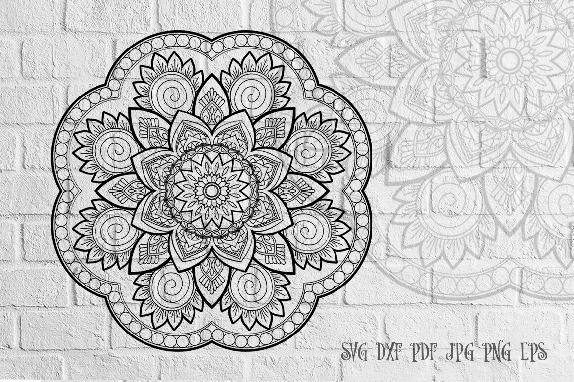 Zentangle Mandala Svg Cut File Monogram Vector Art 13 By Mandala Creator Thehungryjpeg Com