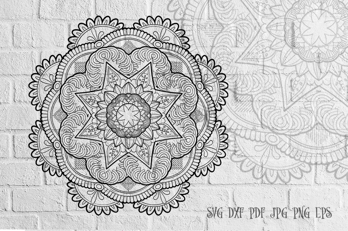 Zentangle Mandala Svg Cut File Monogram Vector Art 19 By Mandala Creator Thehungryjpeg Com