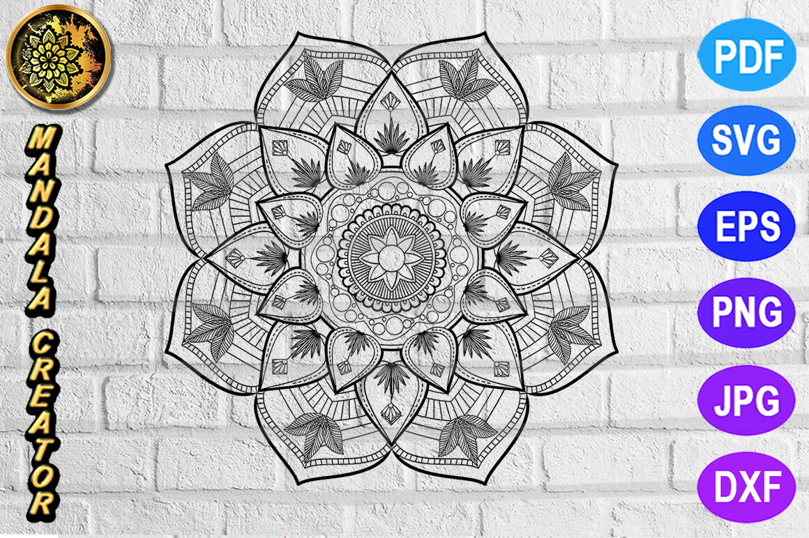 Download Zentangle Mandala SVG Cut File Monogram Vector Art - 20 By ...