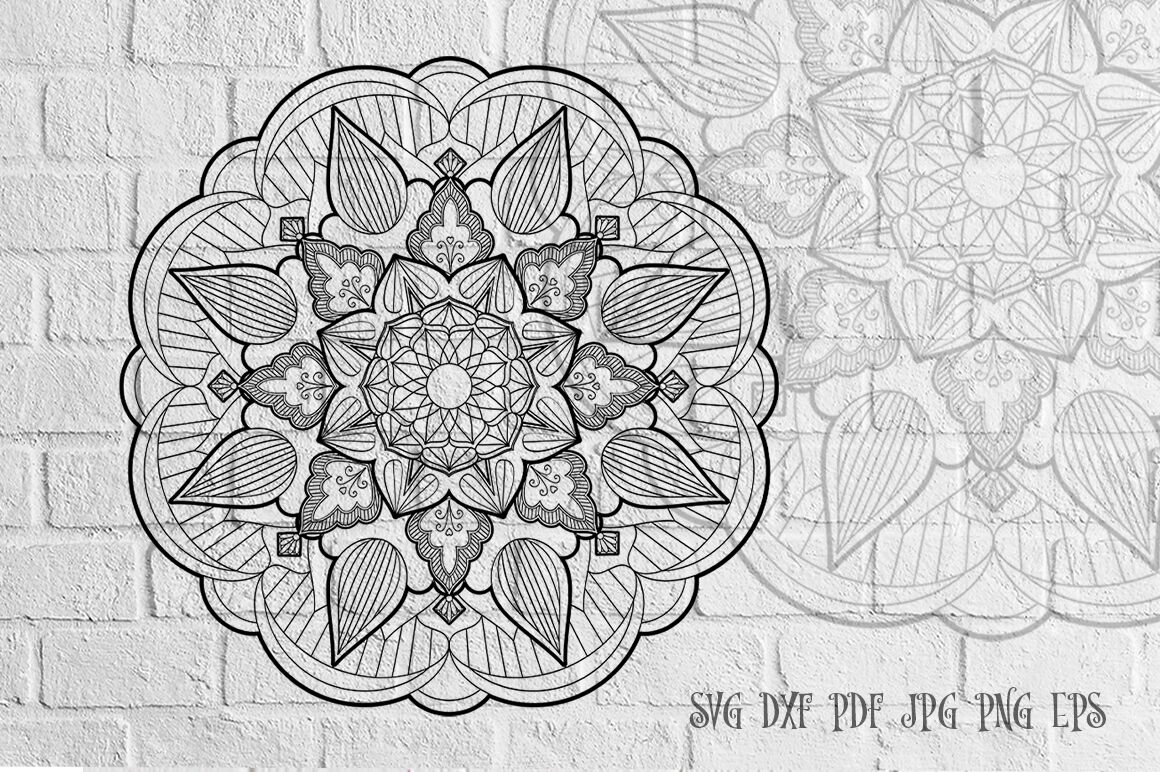 Download Zentangle Mandala SVG Cut File Monogram Vector Art - 24 By ...