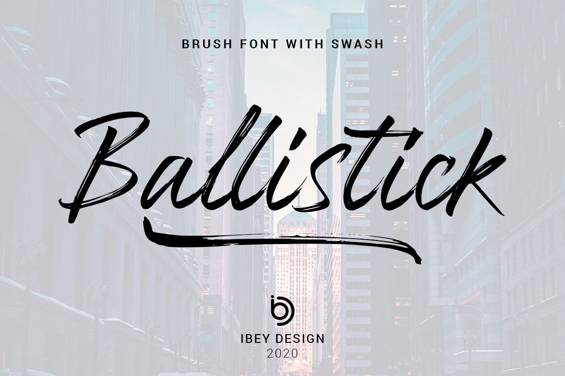 Ballistick Brush Font With Swash By Ibey Design Thehungryjpeg Com