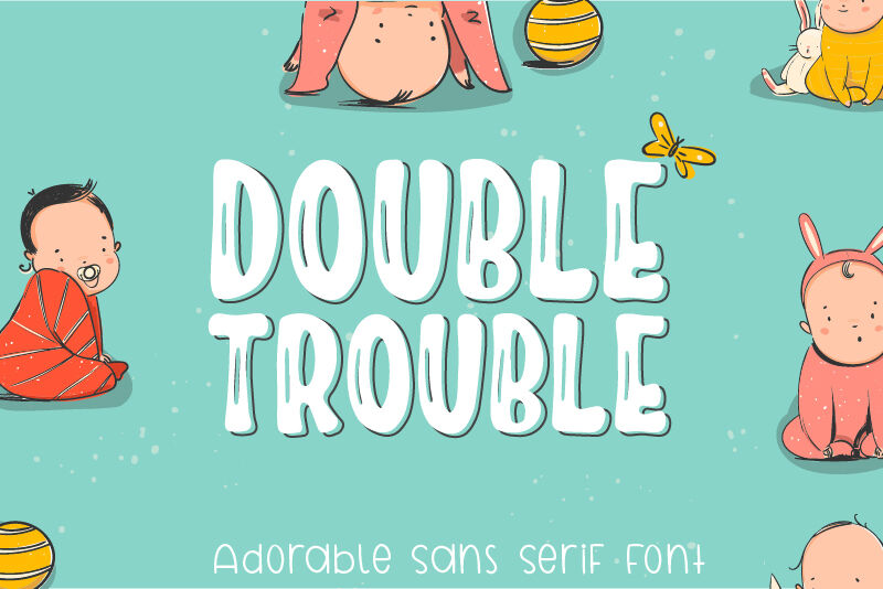 Double Trouble Sans Serif Font By Lovesvg Thehungryjpeg Com