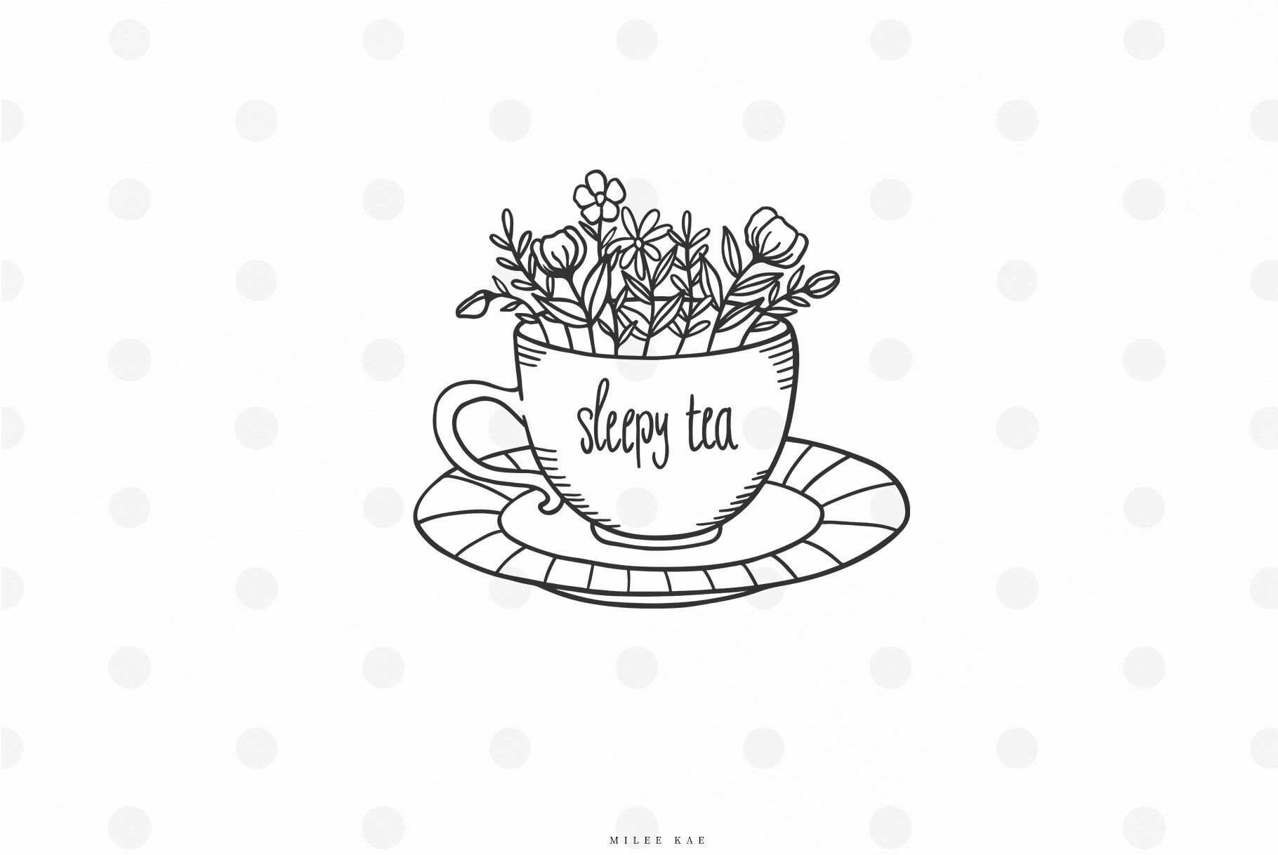 Tea Cup With Flowers Svg Cut File By Mileekae Thehungryjpeg Com