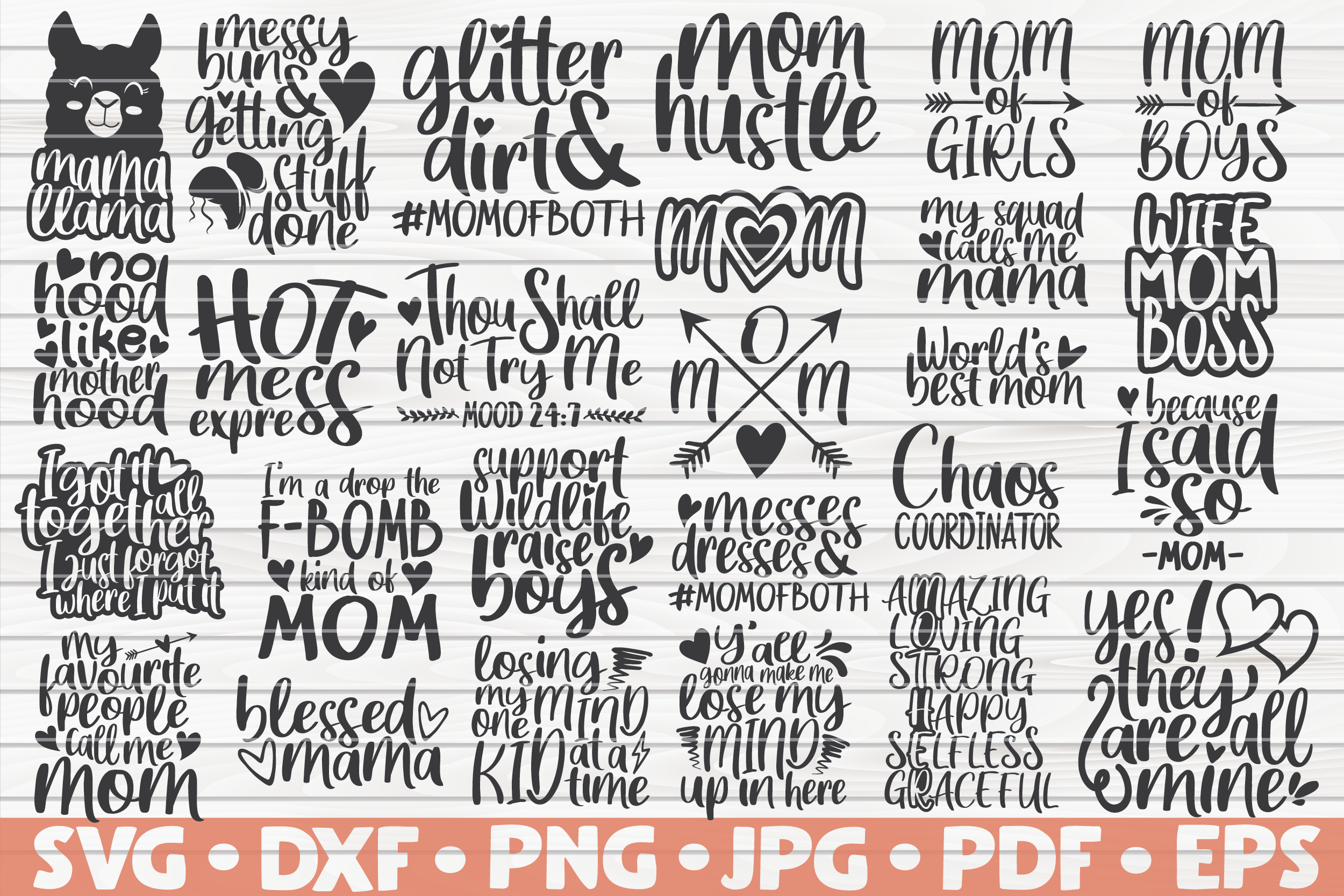 Mom Quotes SVG Bundle | 26 designs | Mother's Day funny sayings By  HQDigitalArt | TheHungryJPEG