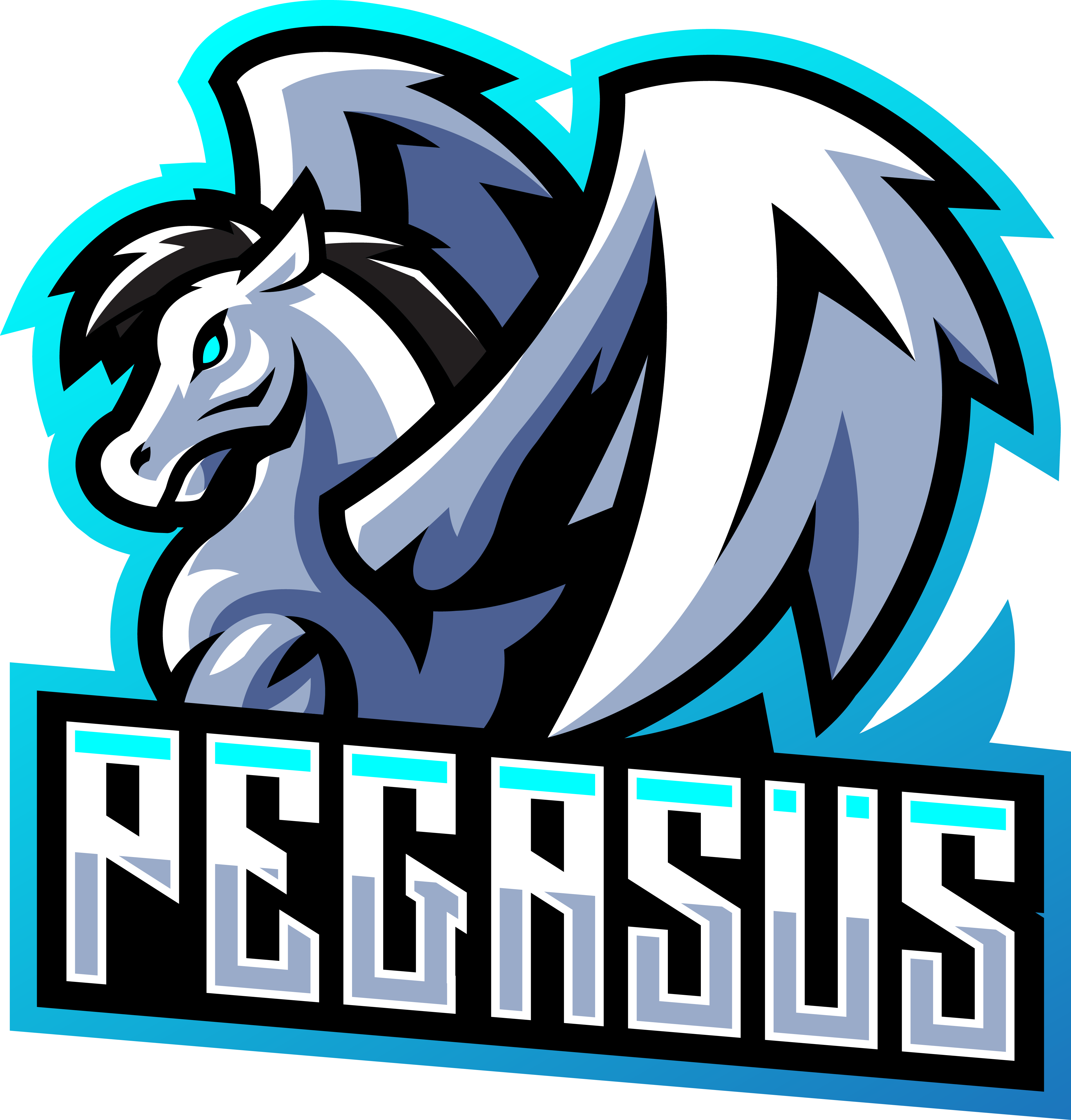 Pegasus esport mascot logo design By Visink | TheHungryJPEG.com