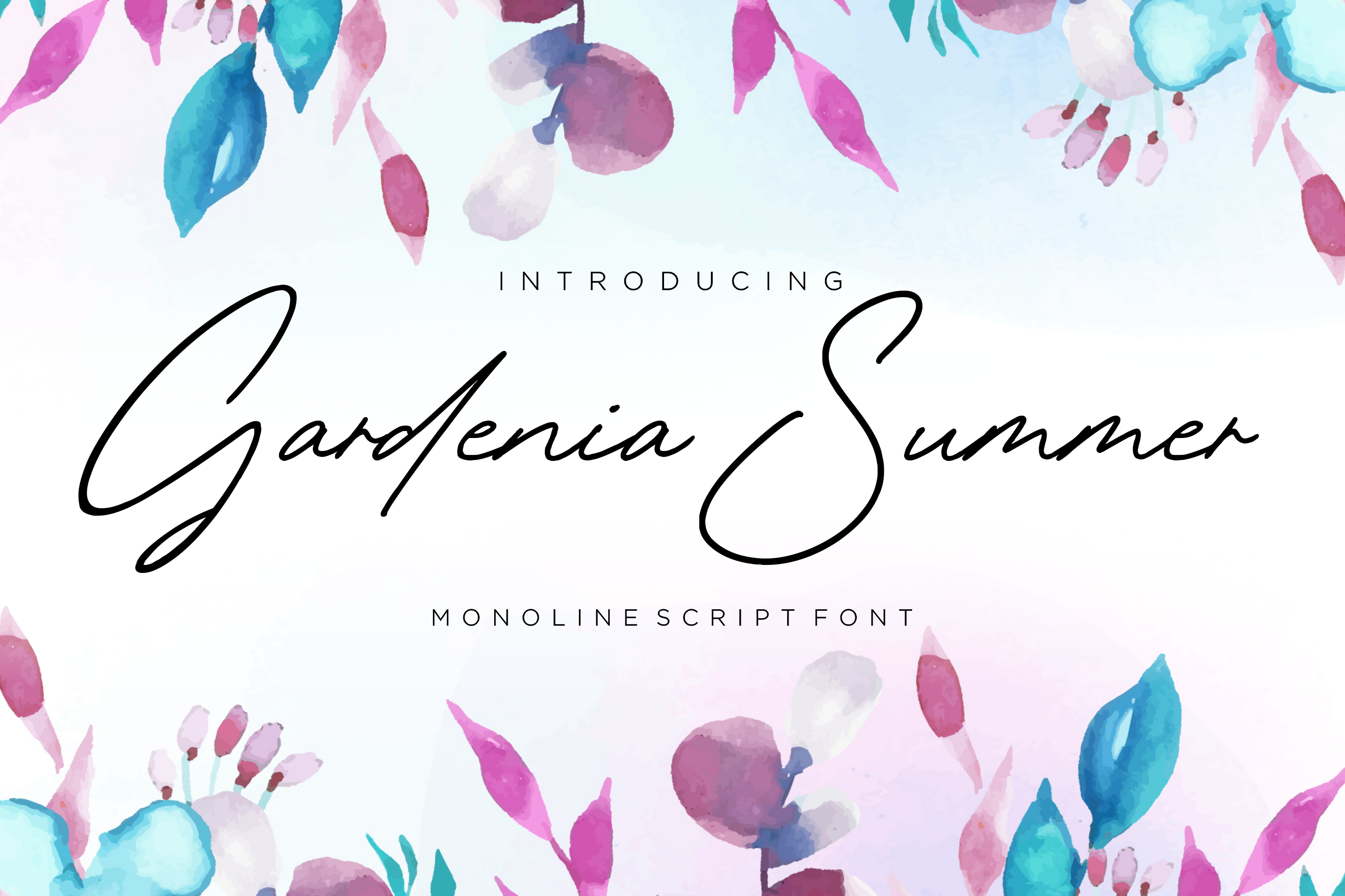 Gardenia Summer Monoline Script Font By Balpirick Studio Thehungryjpeg Com