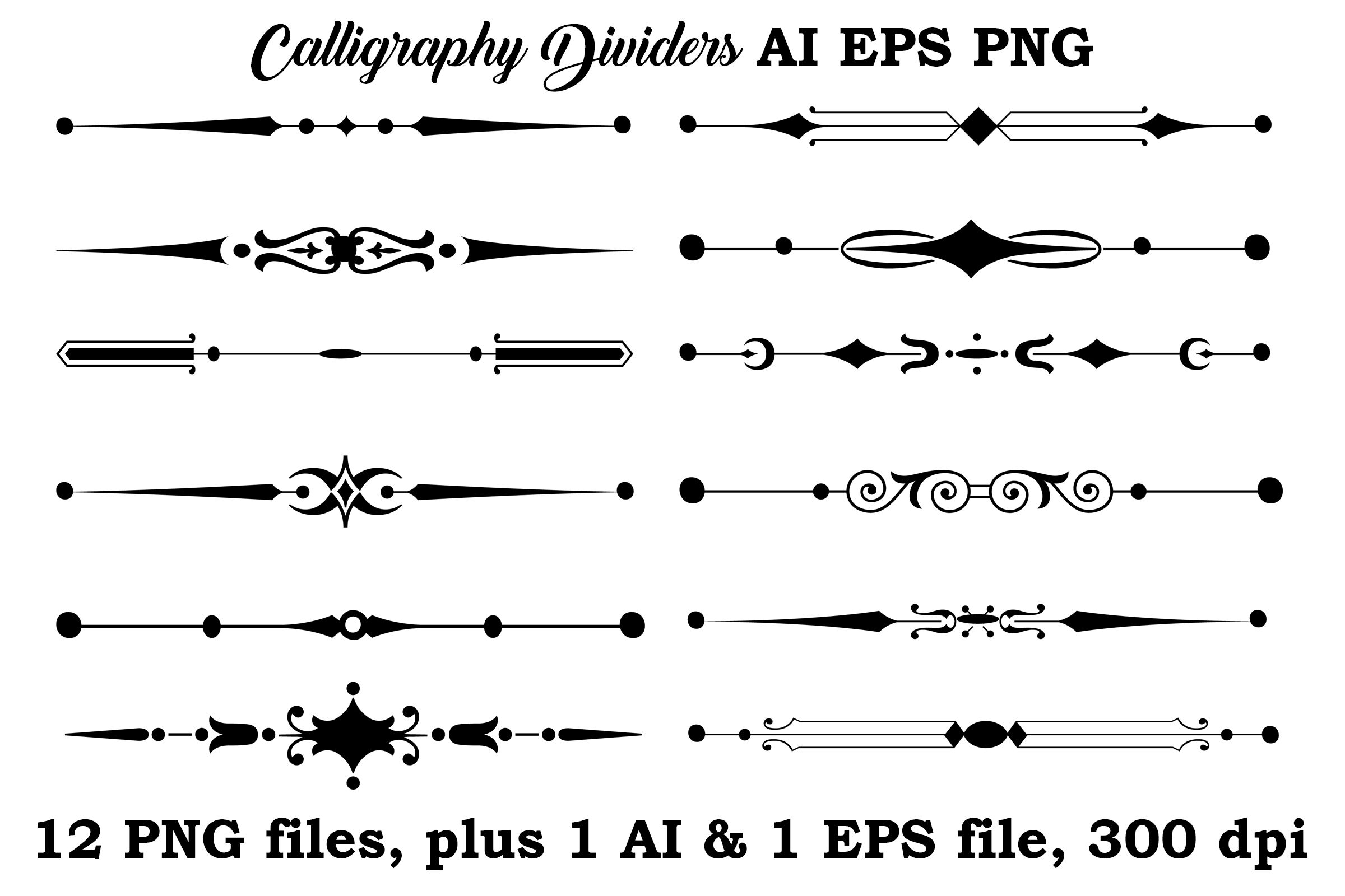 Calligraphy Dividers Ai Eps Png By Me And Amelie Thehungryjpeg Com