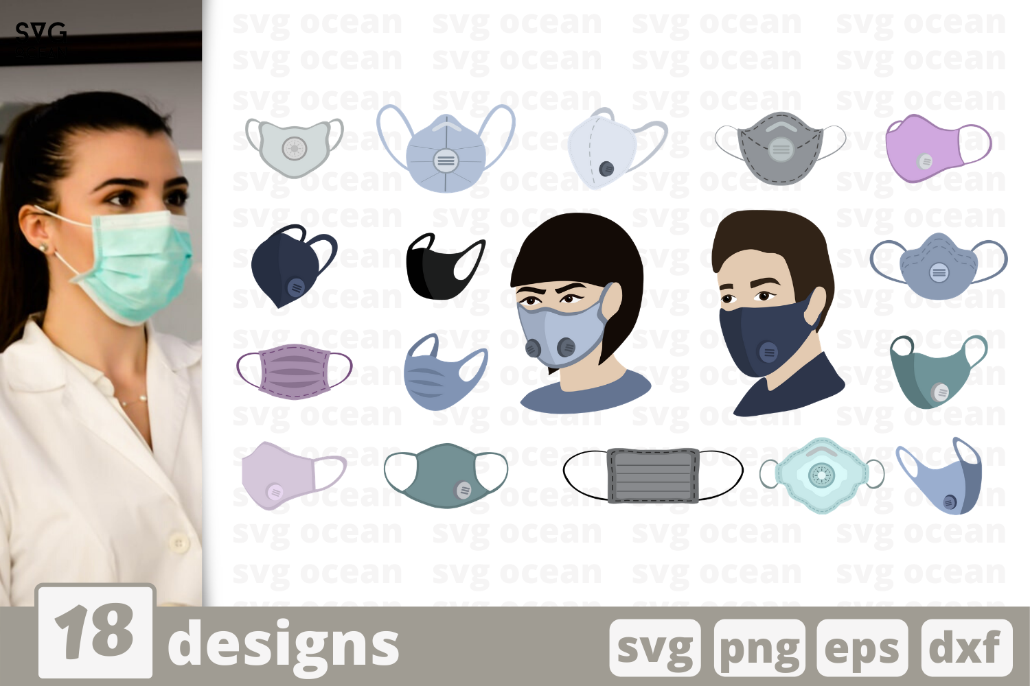 Download 18 Face Mask Svg Bundle Raspirator Cricut Svg By Svgocean Thehungryjpeg Com